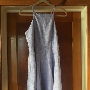 Purple Lace Halter Neck Dress